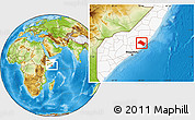 Physical Location Map of Aadan, highlighted country