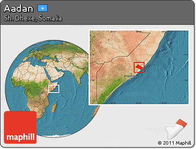 Satellite Location Map of Aadan