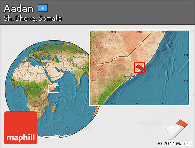 Satellite Location Map of Aadan