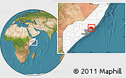 Satellite Location Map of Aadan, highlighted country, highlighted parent region