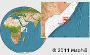 Satellite Location Map of Aadan, highlighted country
