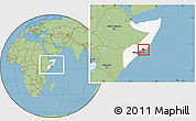 Savanna Style Location Map of Aadan, highlighted country, highlighted parent region, within the entire country