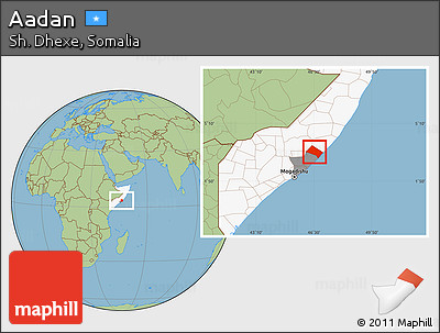 Savanna Style Location Map of Aadan, highlighted country, highlighted parent region