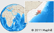 Shaded Relief Location Map of Aadan, highlighted country, highlighted parent region