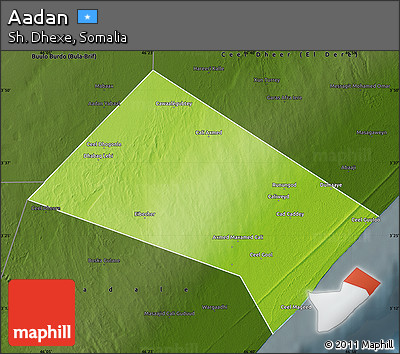 Physical Map of Aadan, darken
