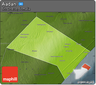 Physical Map of Aadan, darken