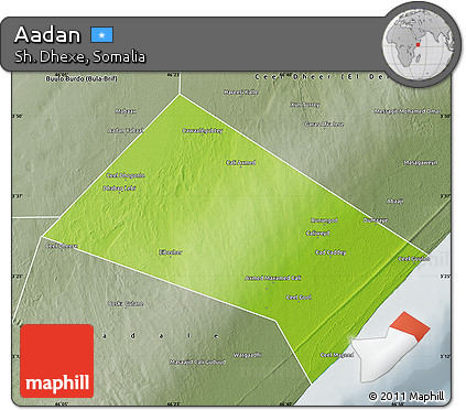 Physical Map of Aadan, semi-desaturated