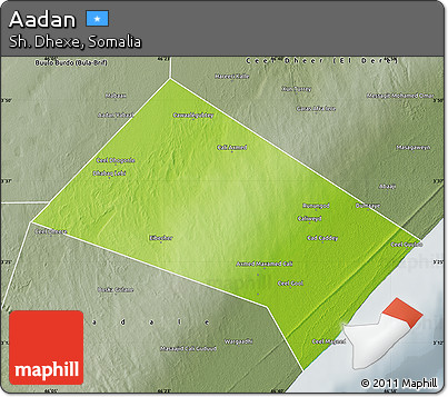 Physical Map of Aadan, semi-desaturated