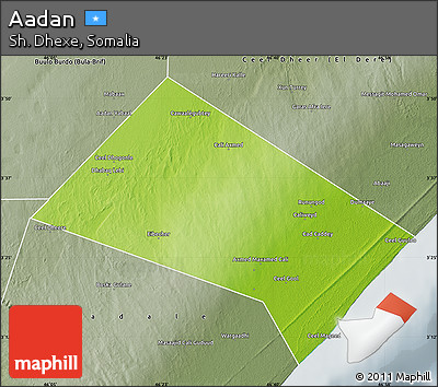 Physical Map of Aadan, semi-desaturated