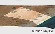 Satellite Panoramic Map of Aadan, darken