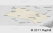 Shaded Relief Panoramic Map of Aadan, desaturated