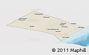 Shaded Relief Panoramic Map of Aadan, single color outside