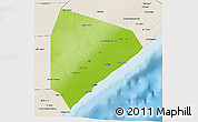 Physical 3D Map of Cadale, shaded relief outside