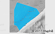 Political 3D Map of Cadale, desaturated