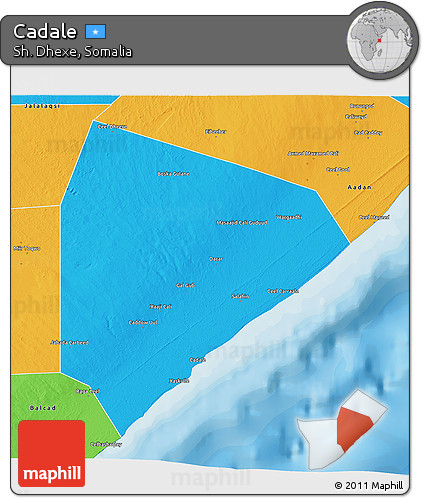 Political 3D Map of Cadale