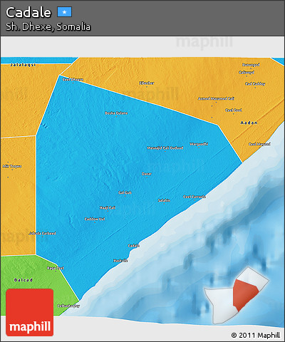Political 3D Map of Cadale