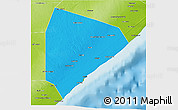Political 3D Map of Cadale, physical outside