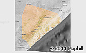Satellite 3D Map of Cadale, desaturated