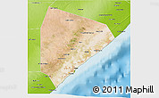 Satellite 3D Map of Cadale, physical outside