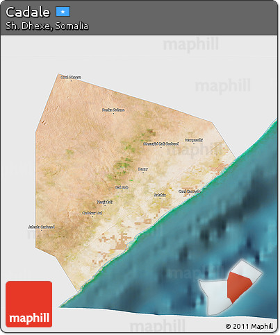 Satellite 3D Map of Cadale, single color outside