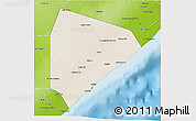 Shaded Relief 3D Map of Cadale, physical outside