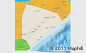 Shaded Relief 3D Map of Cadale, political outside