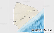 Shaded Relief 3D Map of Cadale, single color outside