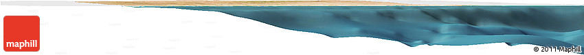 Satellite Horizon Map of Cadale, single color outside