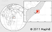 Blank Location Map of Cadale, highlighted country