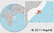 Gray Location Map of Cadale, highlighted country