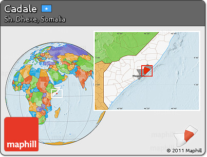 Political Location Map of Cadale, highlighted country, highlighted parent region