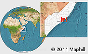 Satellite Location Map of Cadale, highlighted country