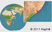 Satellite Location Map of Cadale, highlighted parent region