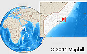 Shaded Relief Location Map of Cadale, highlighted country