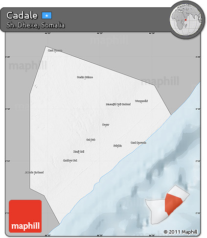 Gray Map of Cadale, single color outside