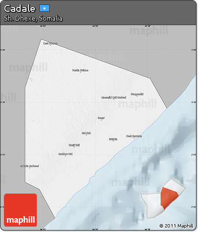 Gray Map of Cadale, single color outside