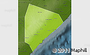 Physical Map of Cadale, darken