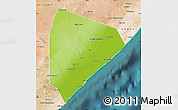 Physical Map of Cadale, satellite outside