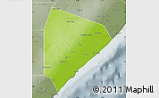 Physical Map of Cadale, semi-desaturated