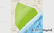 Physical Map of Cadale, shaded relief outside