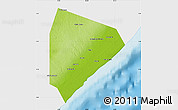 Physical Map of Cadale, single color outside