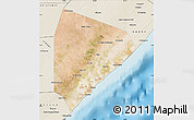 Satellite Map of Cadale, shaded relief outside