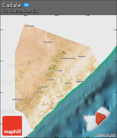 Satellite Map of Cadale, single color outside