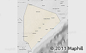 Shaded Relief Map of Cadale, desaturated