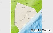 Shaded Relief Map of Cadale, physical outside