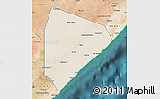 Shaded Relief Map of Cadale, satellite outside
