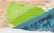 Physical Panoramic Map of Cadale, satellite outside