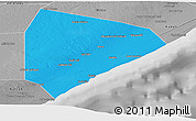 Political Panoramic Map of Cadale, desaturated
