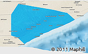 Political Panoramic Map of Cadale, shaded relief outside