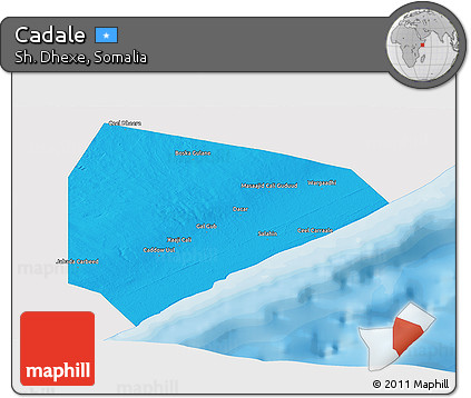 Political Panoramic Map of Cadale, single color outside